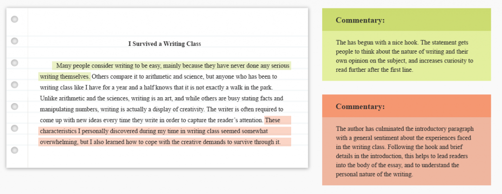 Reflection essay sample about writing